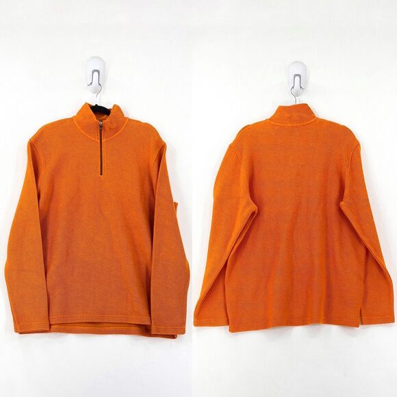 Ted Baker Men 4 Millom Jumper Sweater Orange Half Zip Golf Pullover Textured NEW - Picture 1 of 6